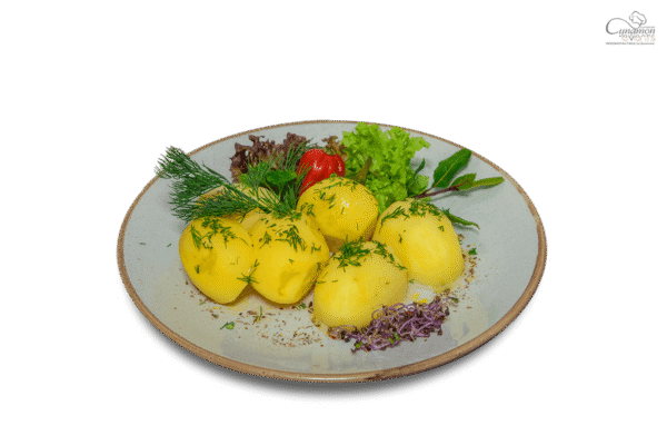 Ziemniaki gotowane podane z koperkiem 150g